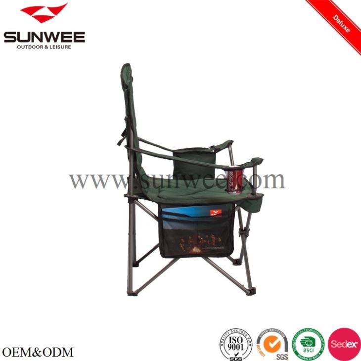 Luxury camping chair with side pocket